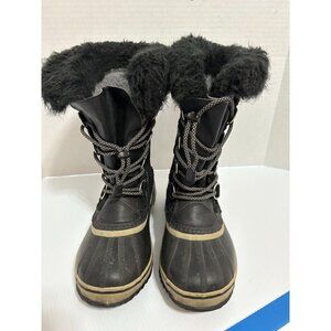 Sorel Boots Style # NY1966-013 Joan Of Arc In Black Suede & Faux Fur YOUTH 4